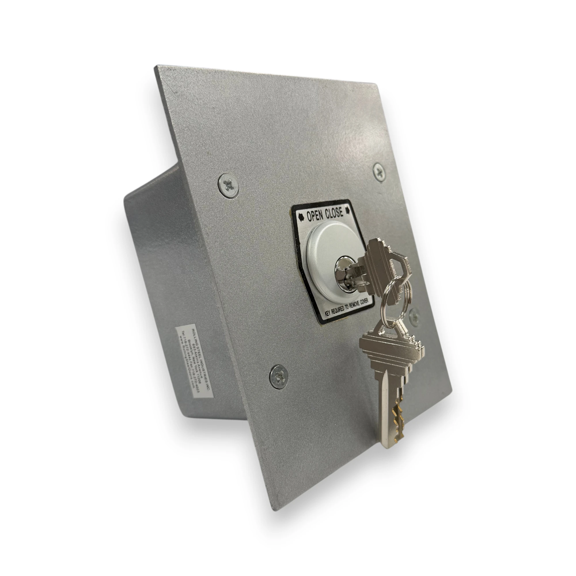 Flush mount keyswitch without stop for commercial door operator systems