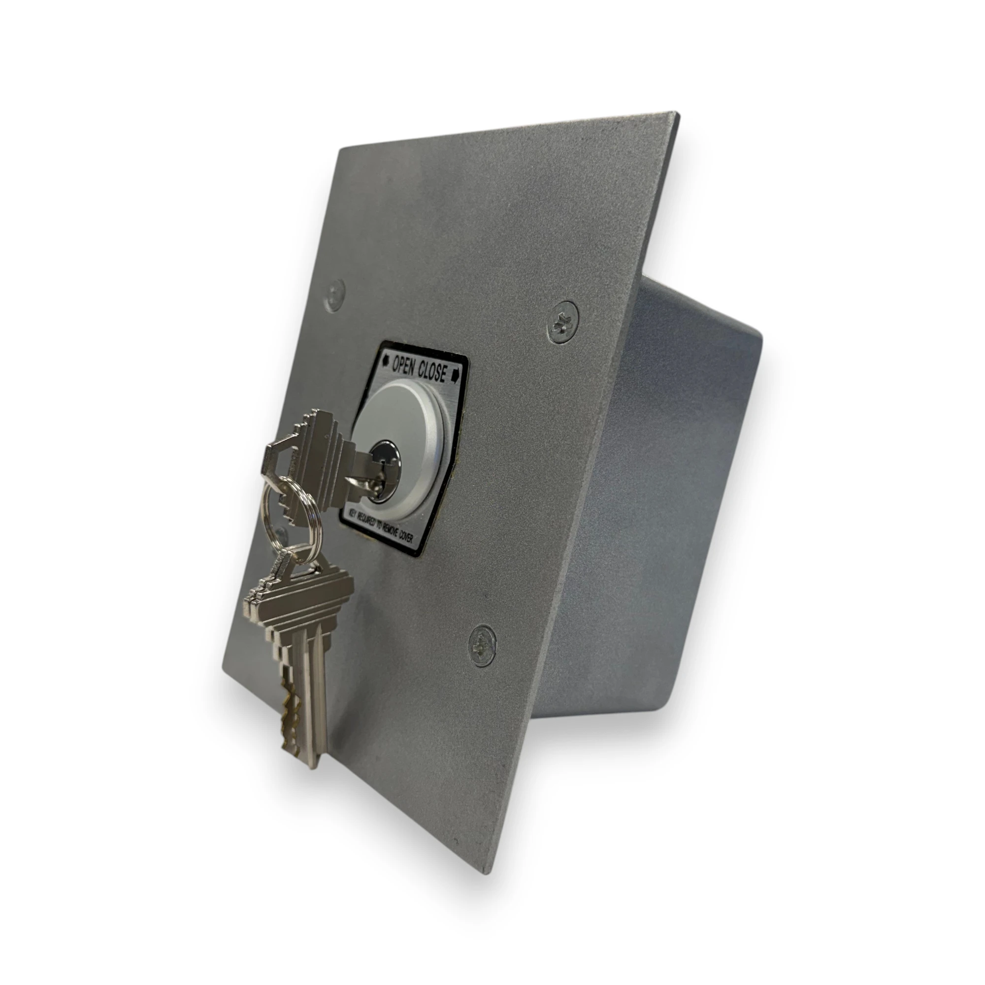 Flush mount keyswitch without stop for commercial door operator systems